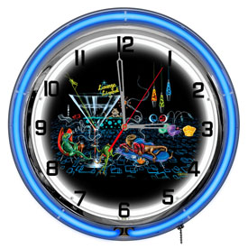 Michael Godard Lounge Lizard Neon Clock 18", GODNC18-09